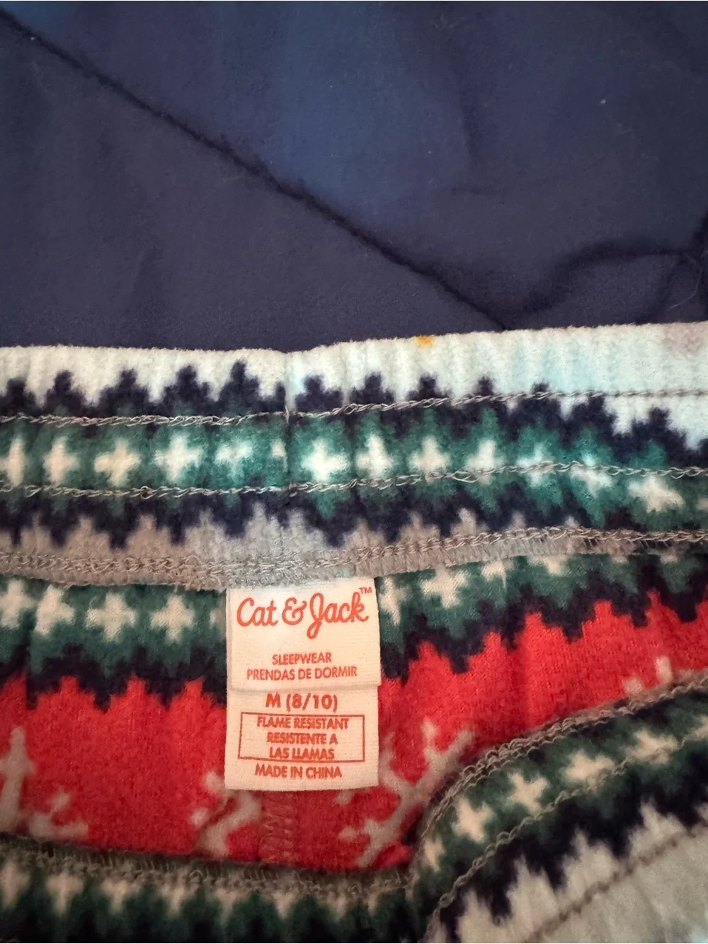 Cat & Jack Cozy Holiday Fleece Pajama Pants - Red, Green, Cream